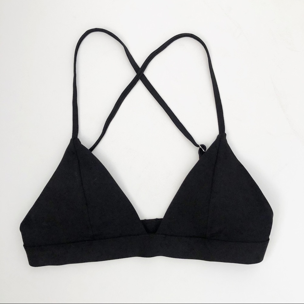 Zinke Cross Back Black Bikini Top Sz S - Picture 1 of 4